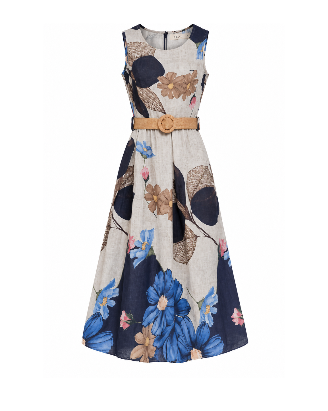 Floral Belted Midi Dress