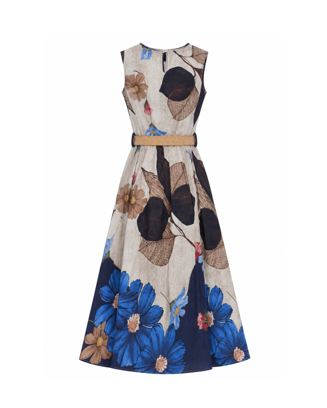Floral Belted Midi Dress