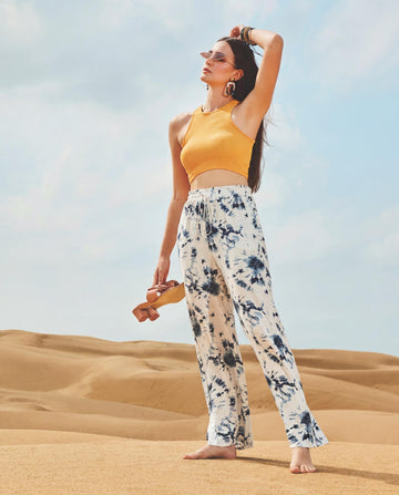 Tie-Dye Wide-Leg Printed Palazzo Pants