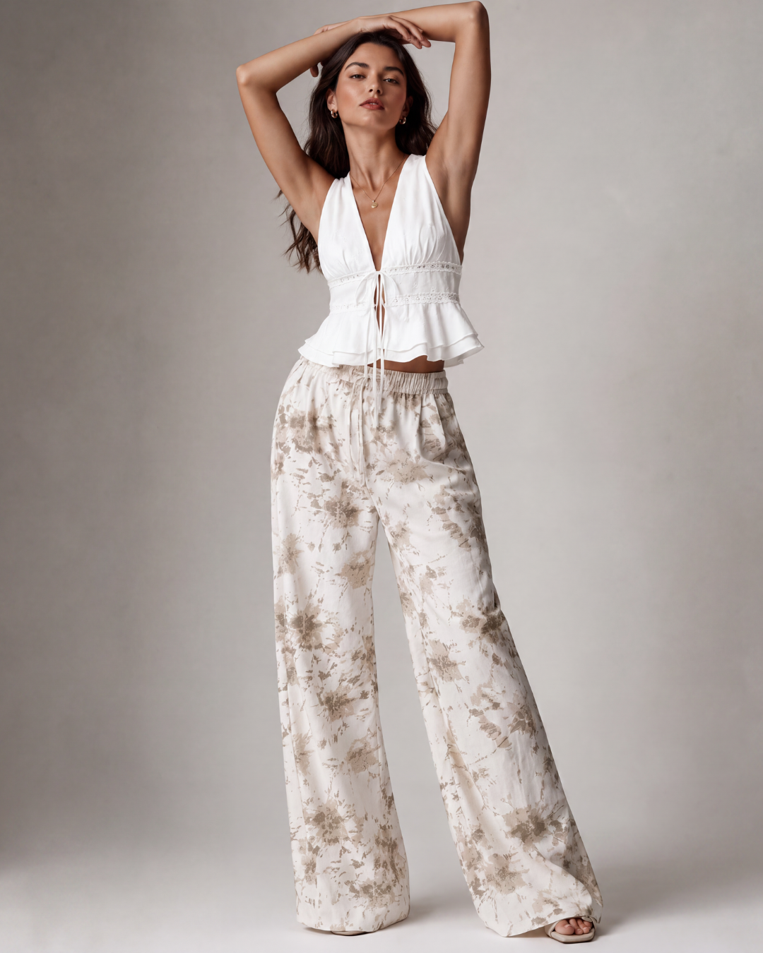 Tie-Dye Wide-Leg Printed Palazzo Pants