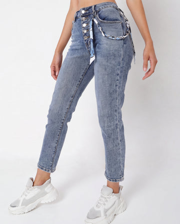 Blue High-Rise Jeans