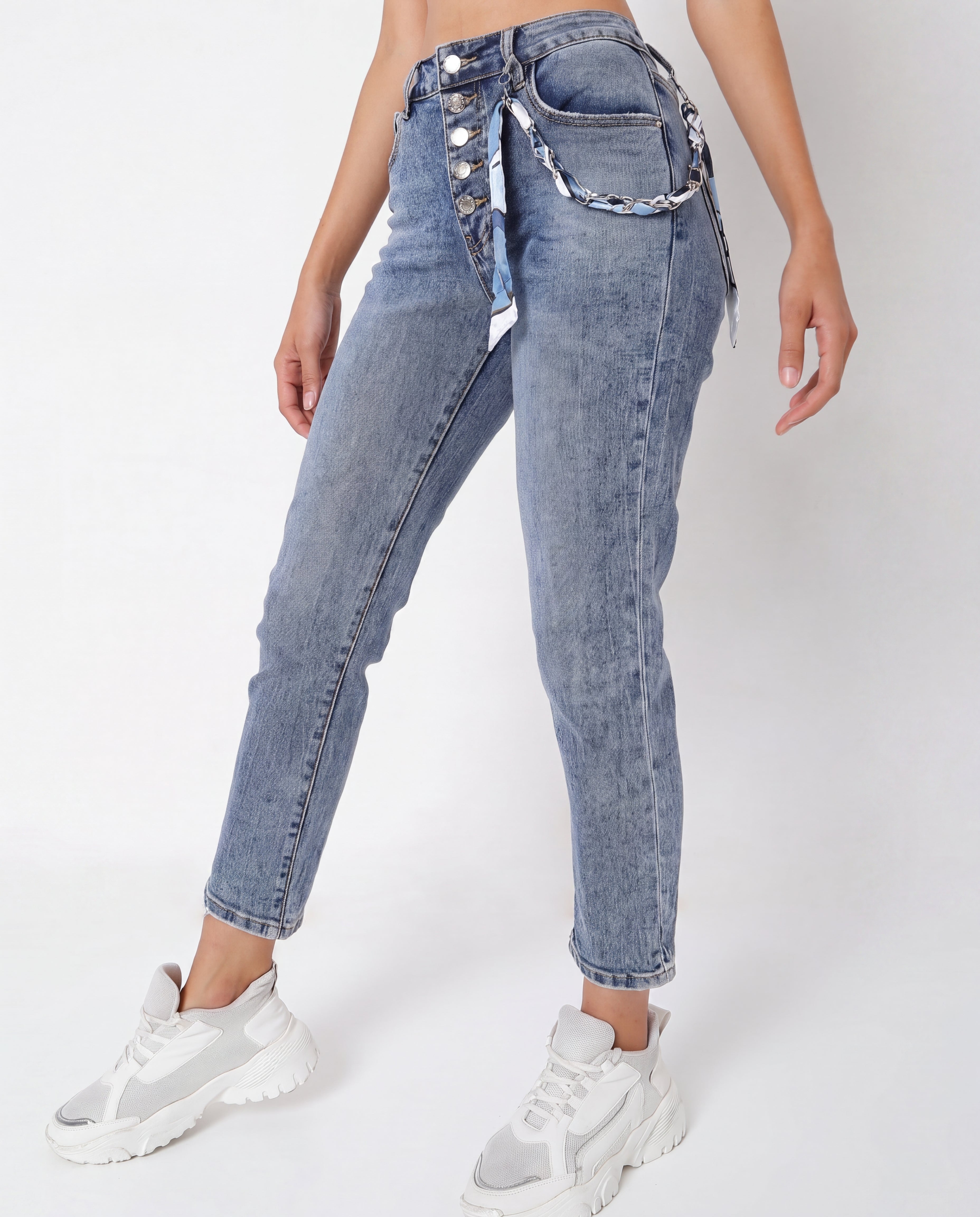 Blue High-Rise Jeans