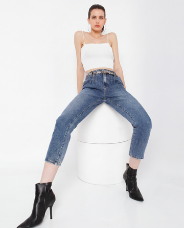 Blue Slim Straight Classic Denim Jeans