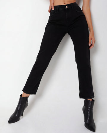 Black Tapered Casual Smart Denim