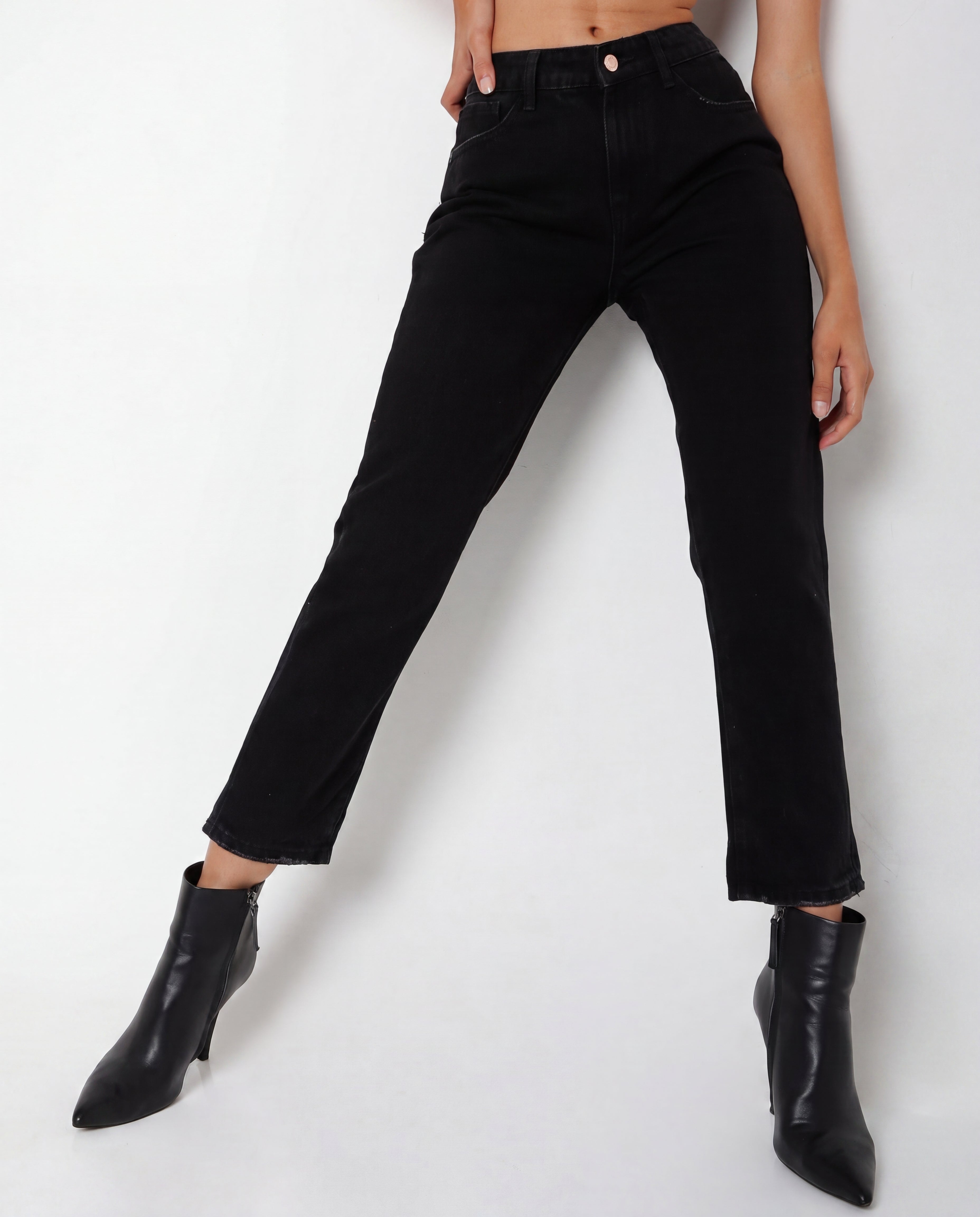 Black Tapered Casual Smart Denim