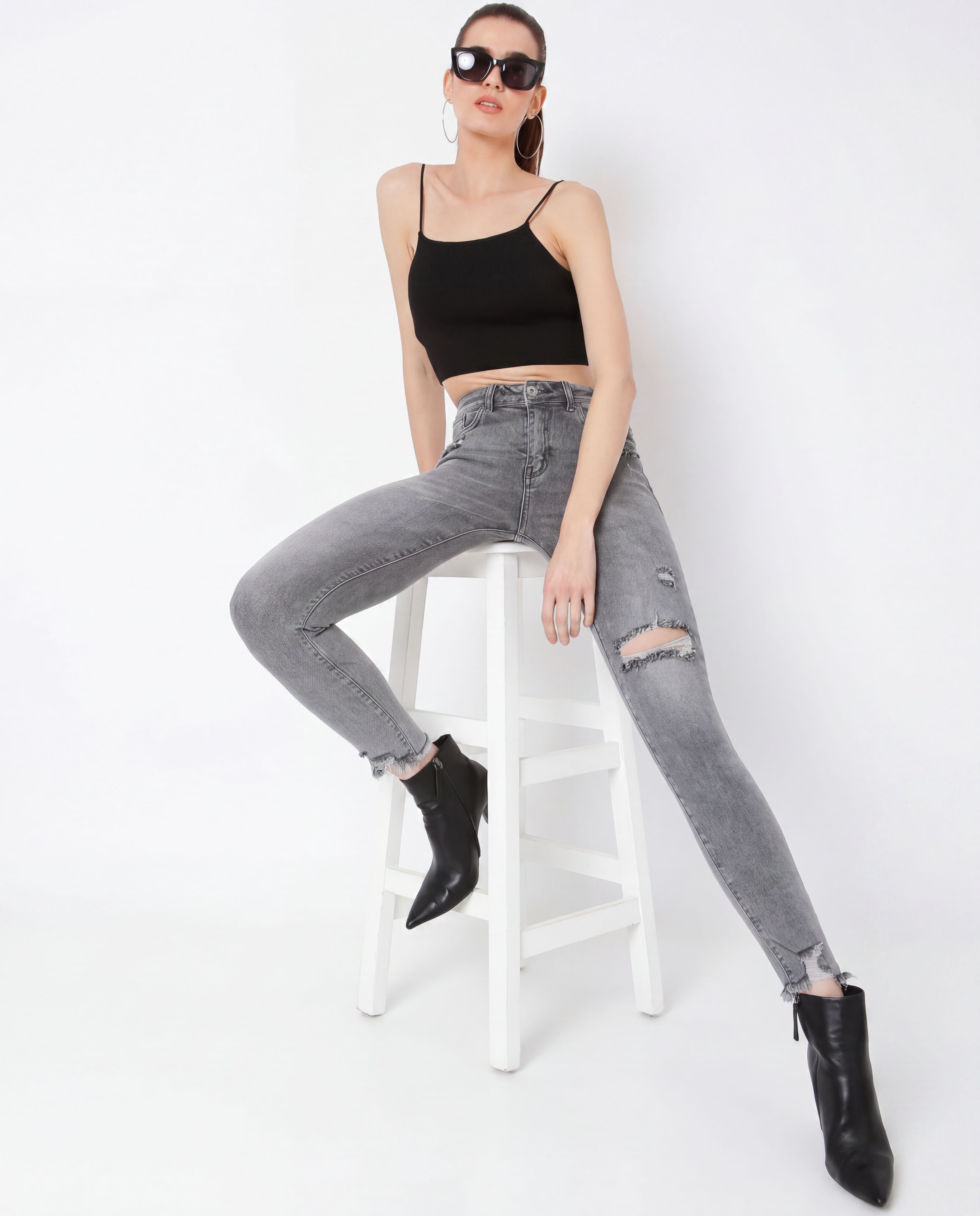 Grey Slim fit Jeans