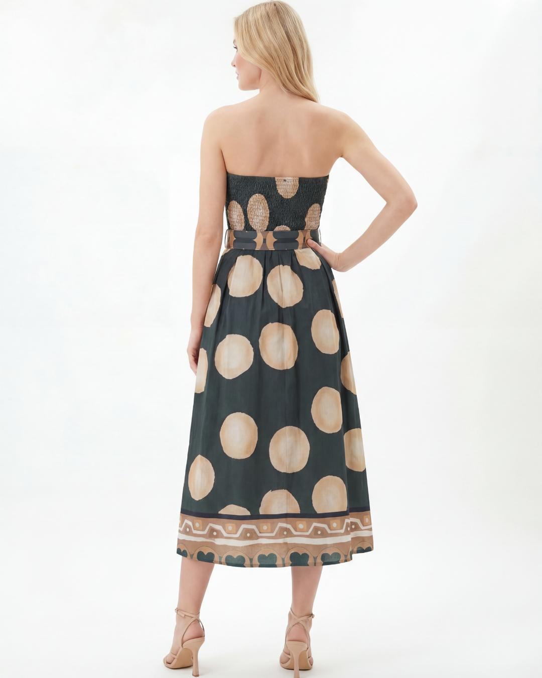 Printed Strapless Maxi Dress