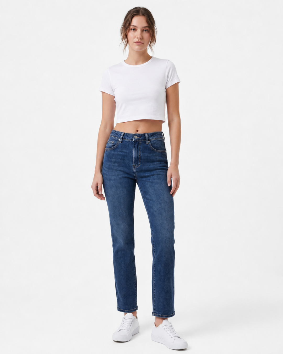 High-Rise Wide-Leg Cropped Jeans