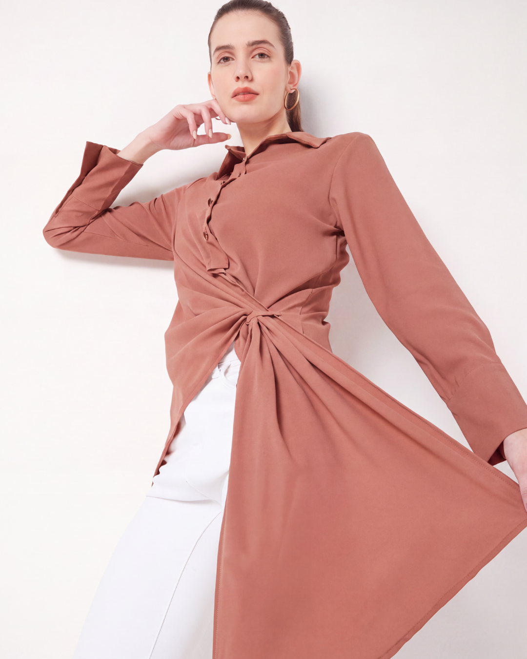 Twist-Knot Long-Sleeve Shirt