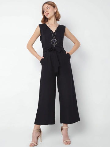Tie-Waist Wide-Leg Jumpsuit