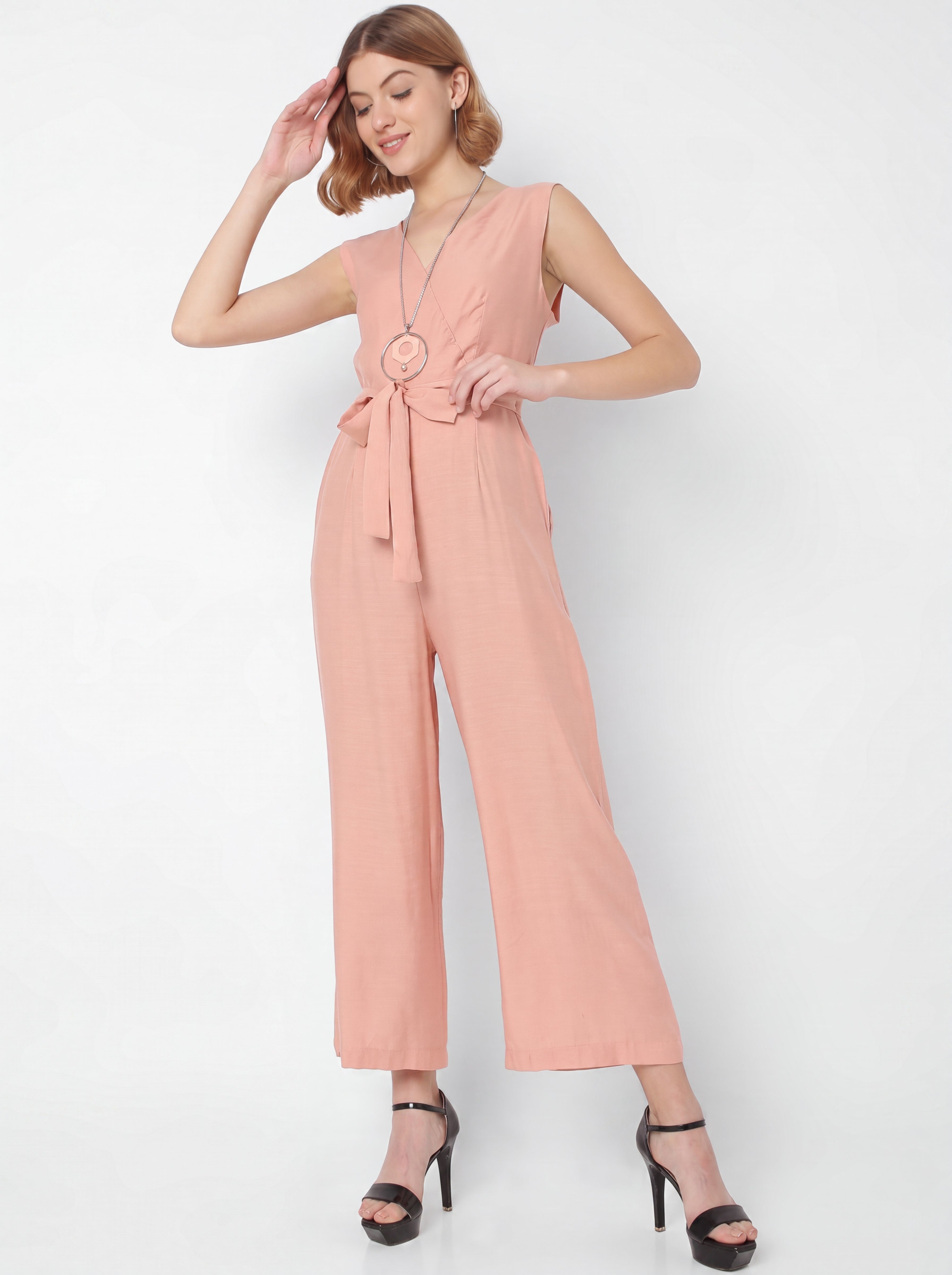 Tie-Waist Wide-Leg Jumpsuit