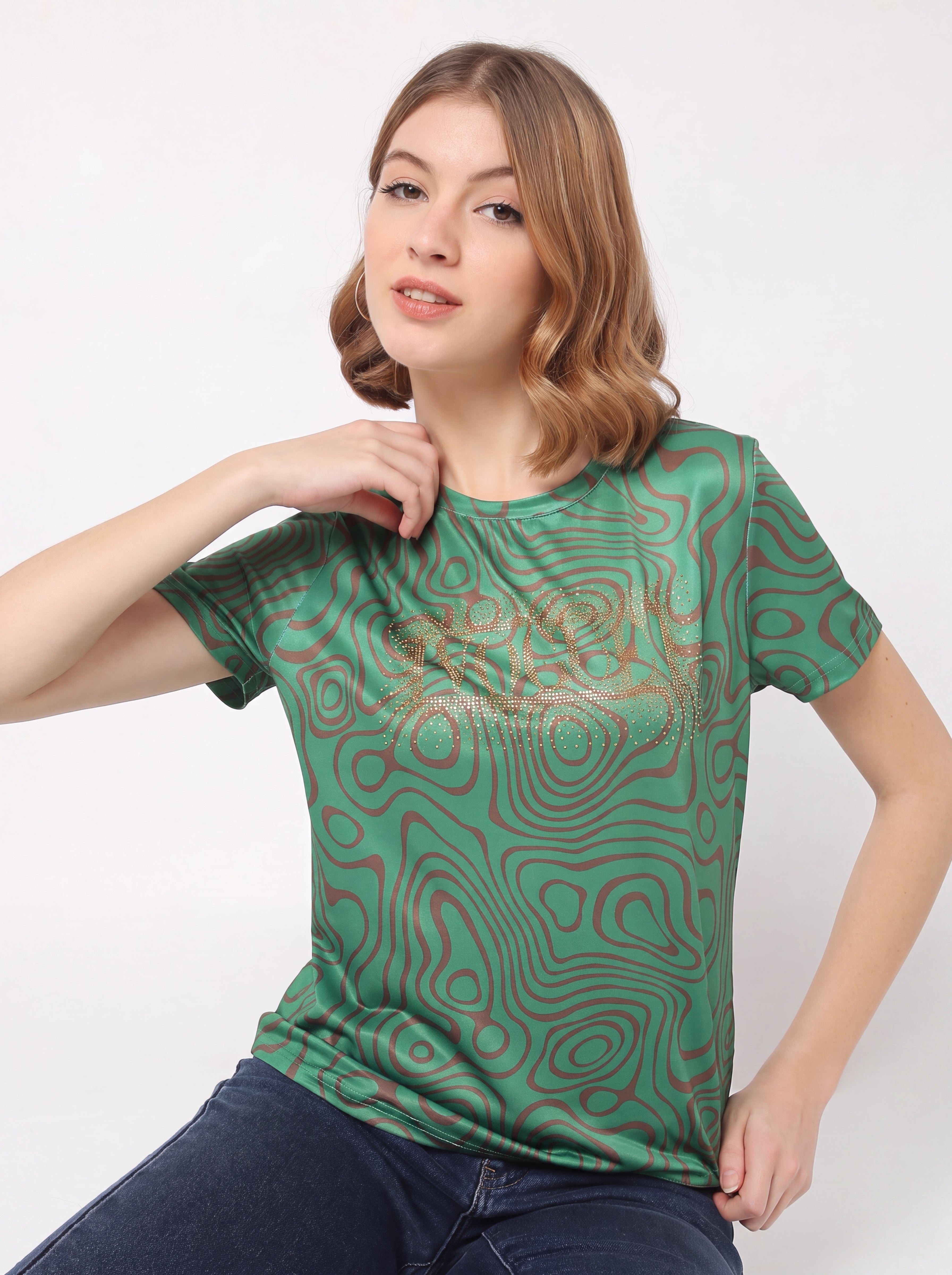 Swirl Print Graphic T-Shirt