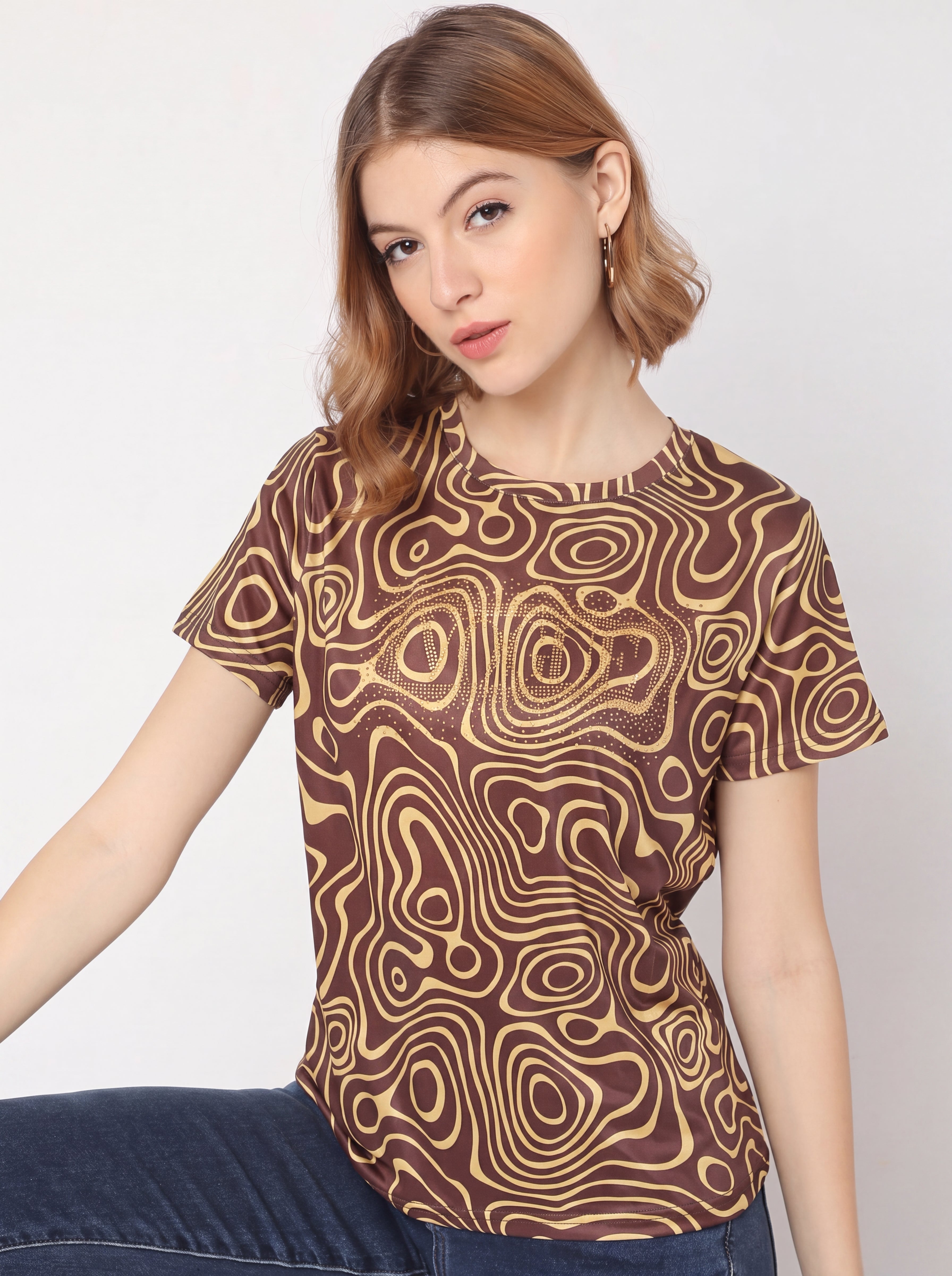 Swirl Print Graphic T-Shirt