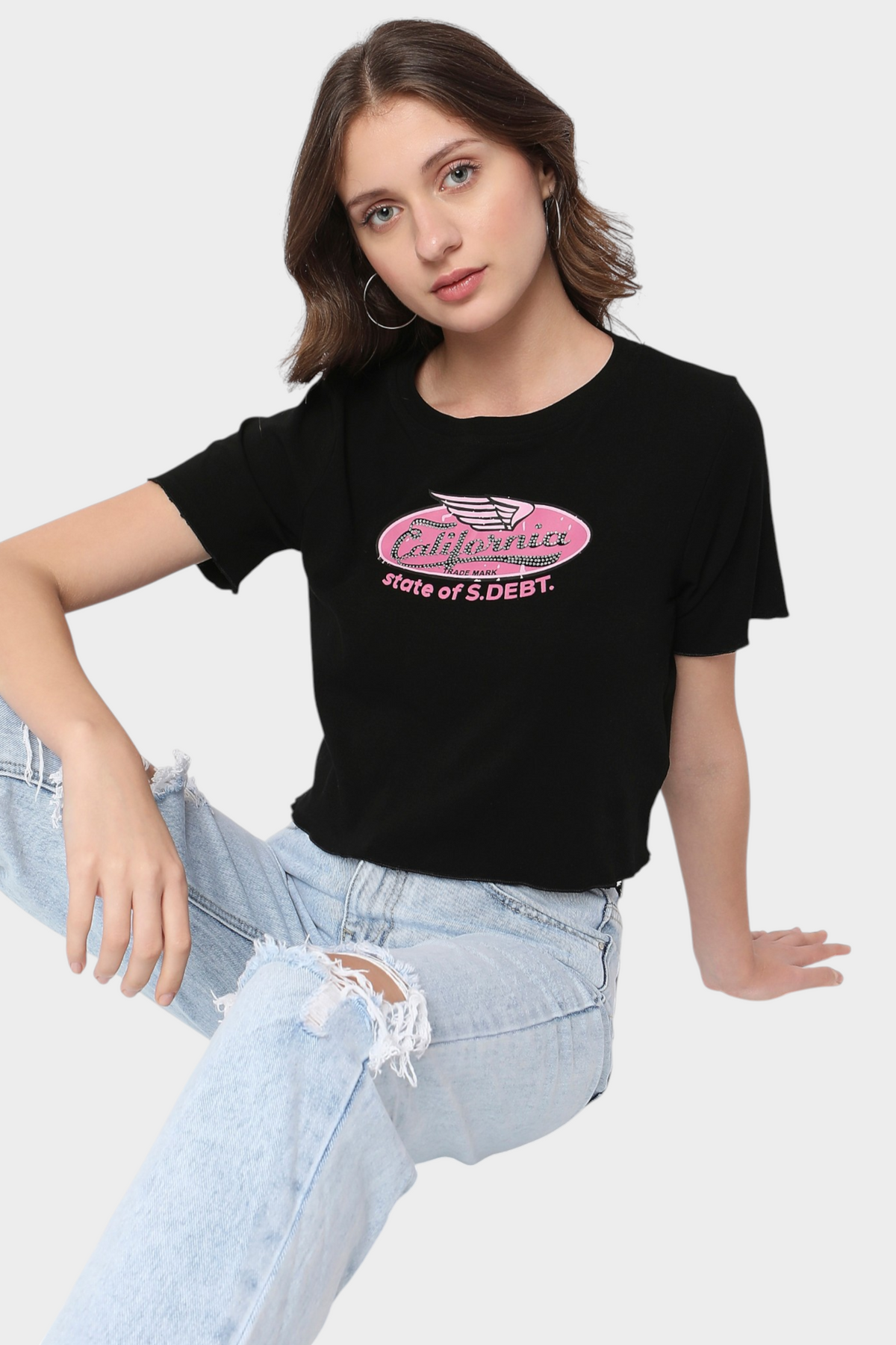 California Graphic Cropped T-Shirt