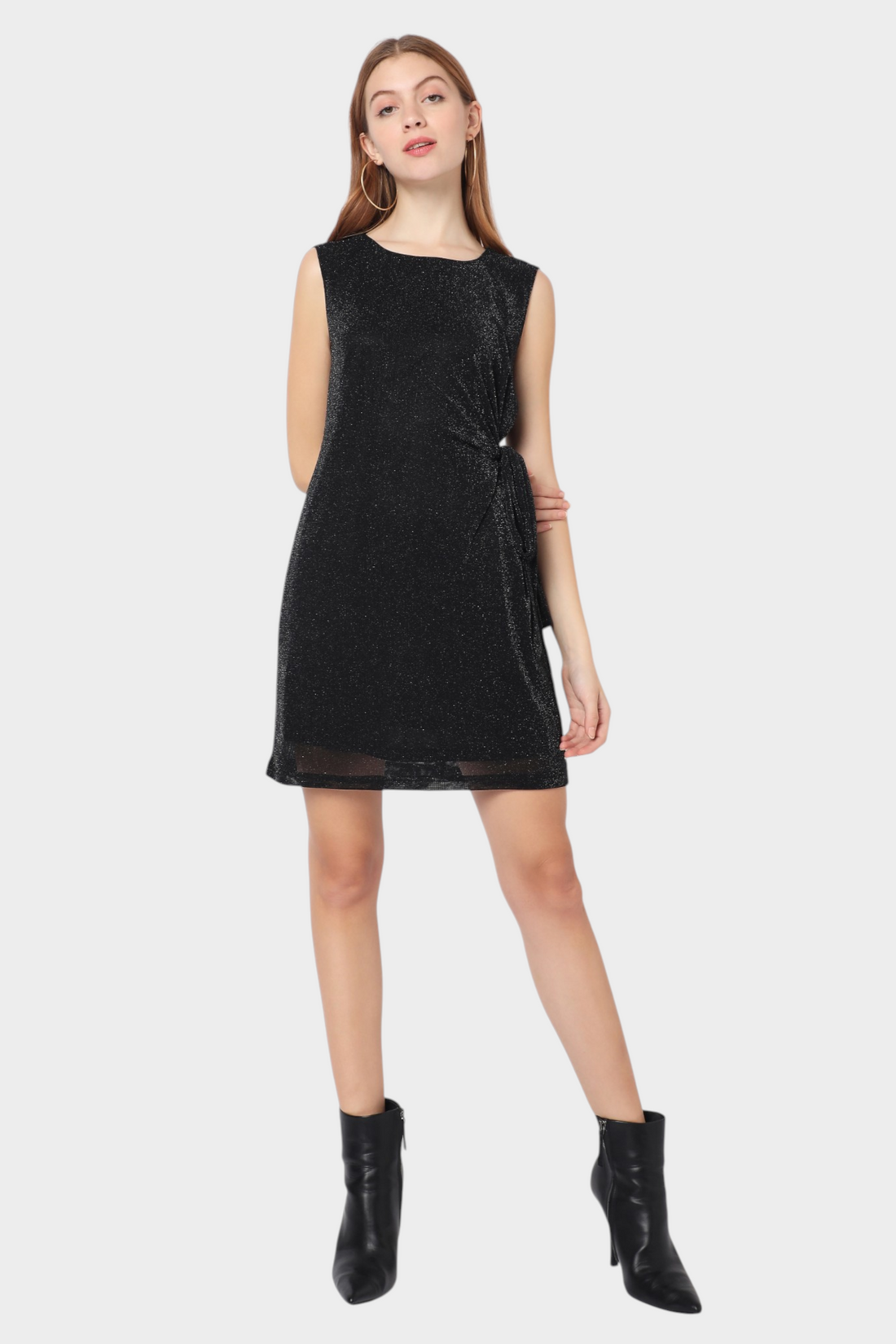 Shimmer Side-Tie Mini Dress