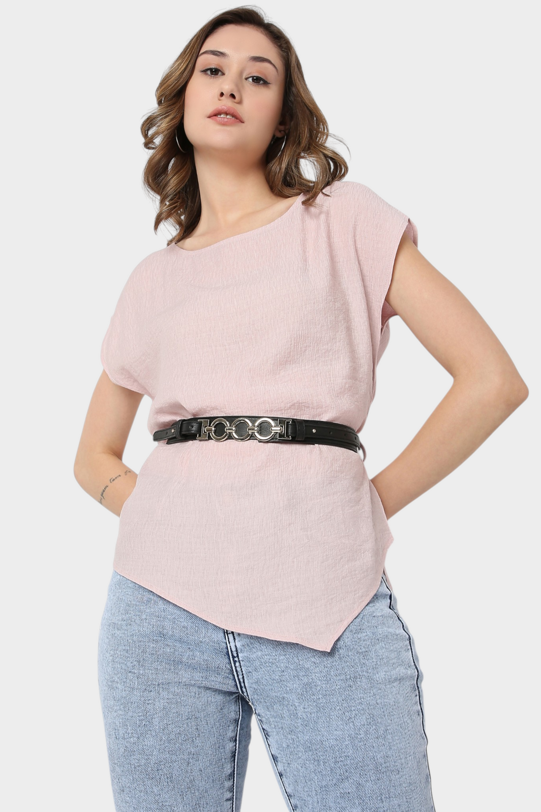 Chain Belt Asymmetric Hem Top