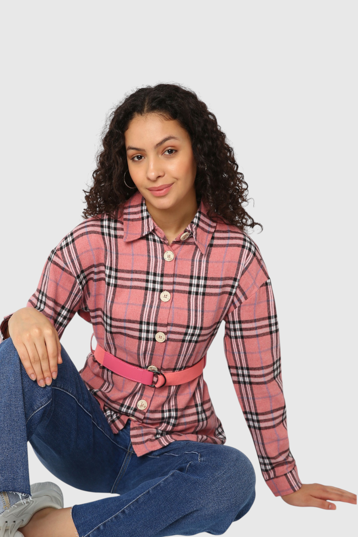 Plaid Belted Shirt