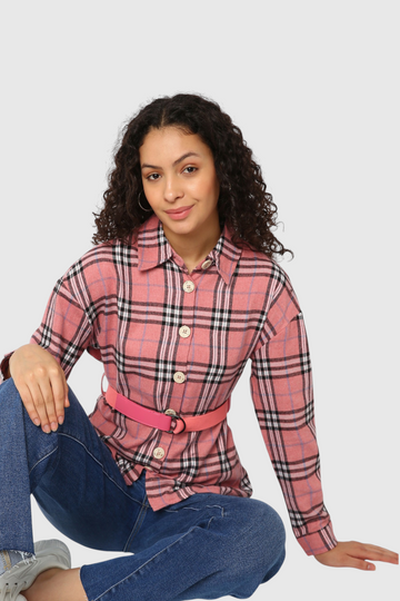 Plaid Belted Shirt