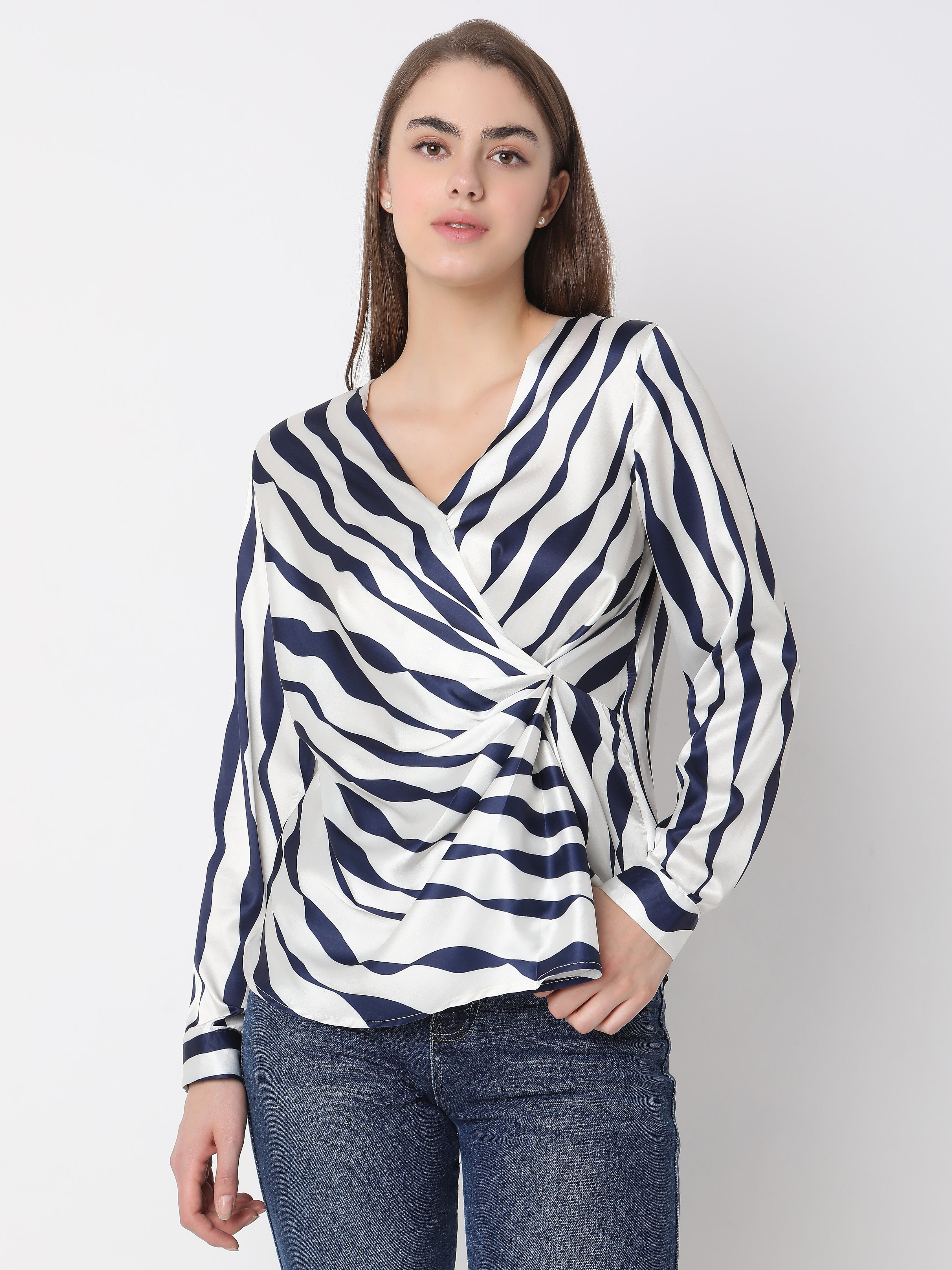 Women’s Printed Wrap Style Top
