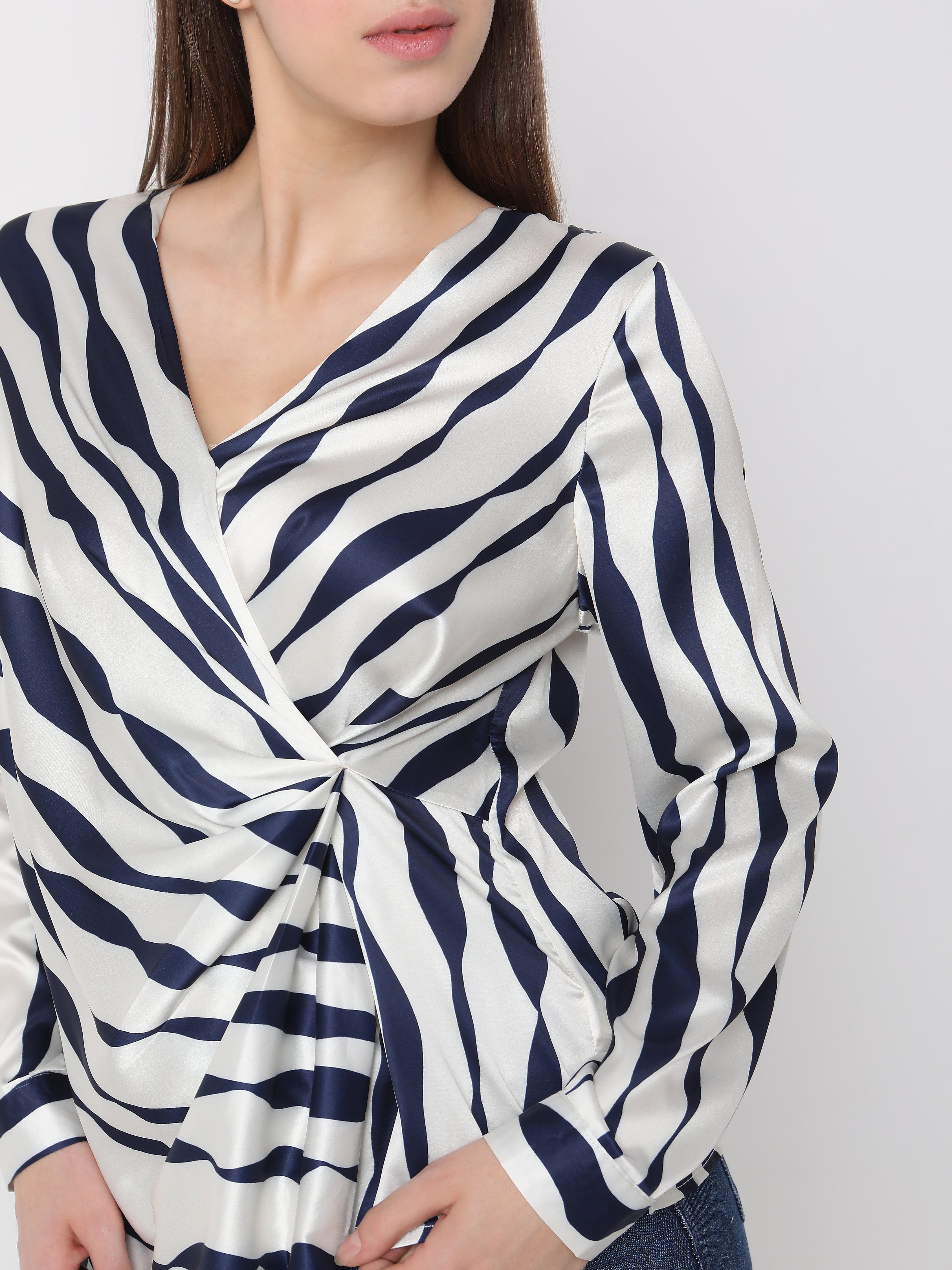 Women’s Printed Wrap Style Top