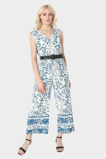 Printed Jumpsuit with Belt