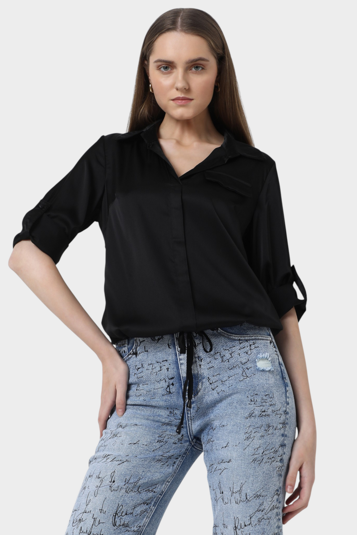 Black Satin Shirt