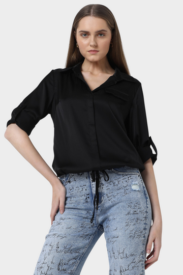 Black Satin Shirt