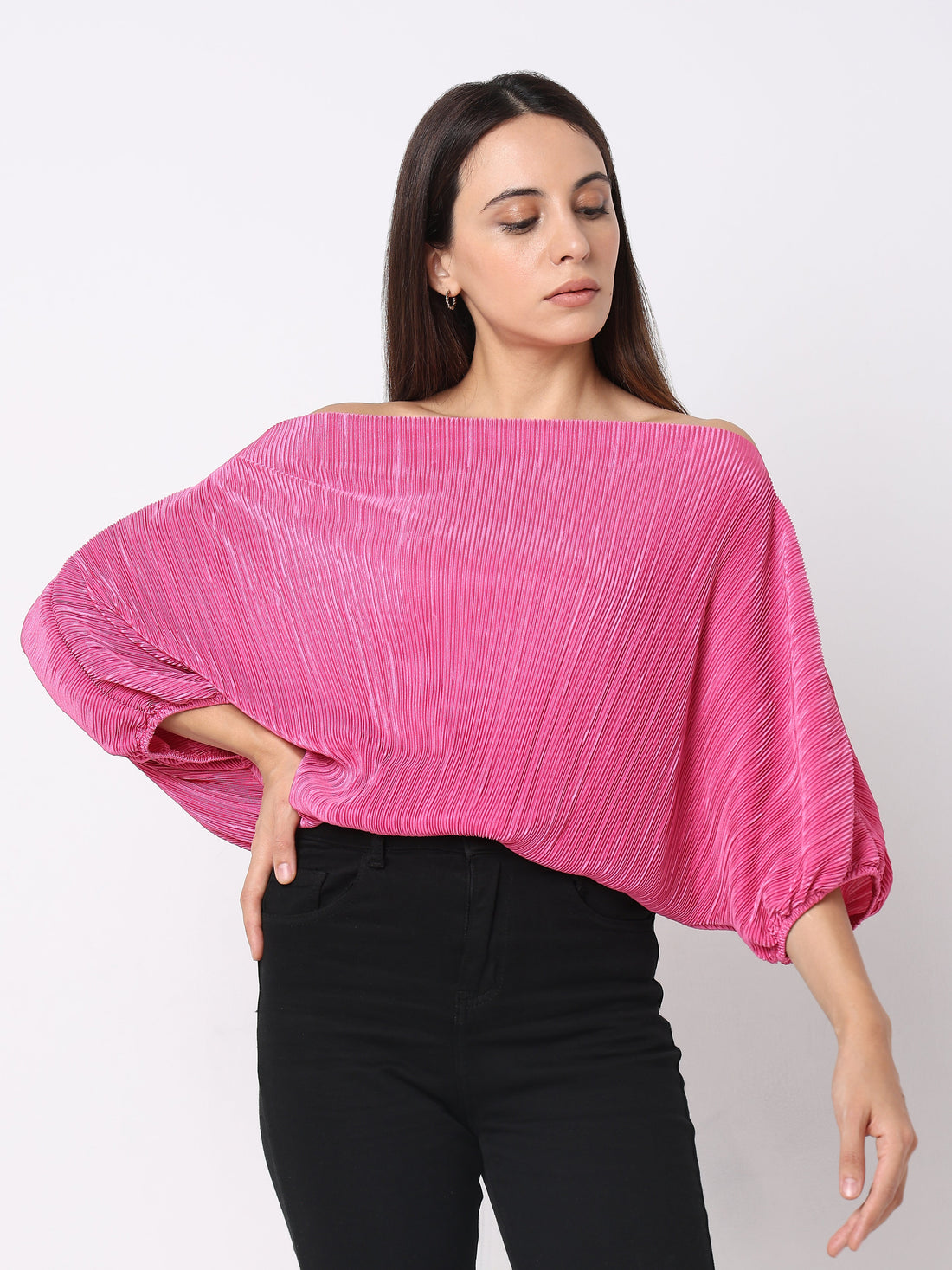 Pink Off-Shoulder Top