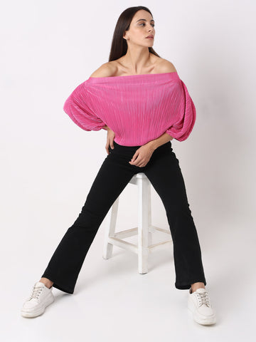 Pink Off-Shoulder Top