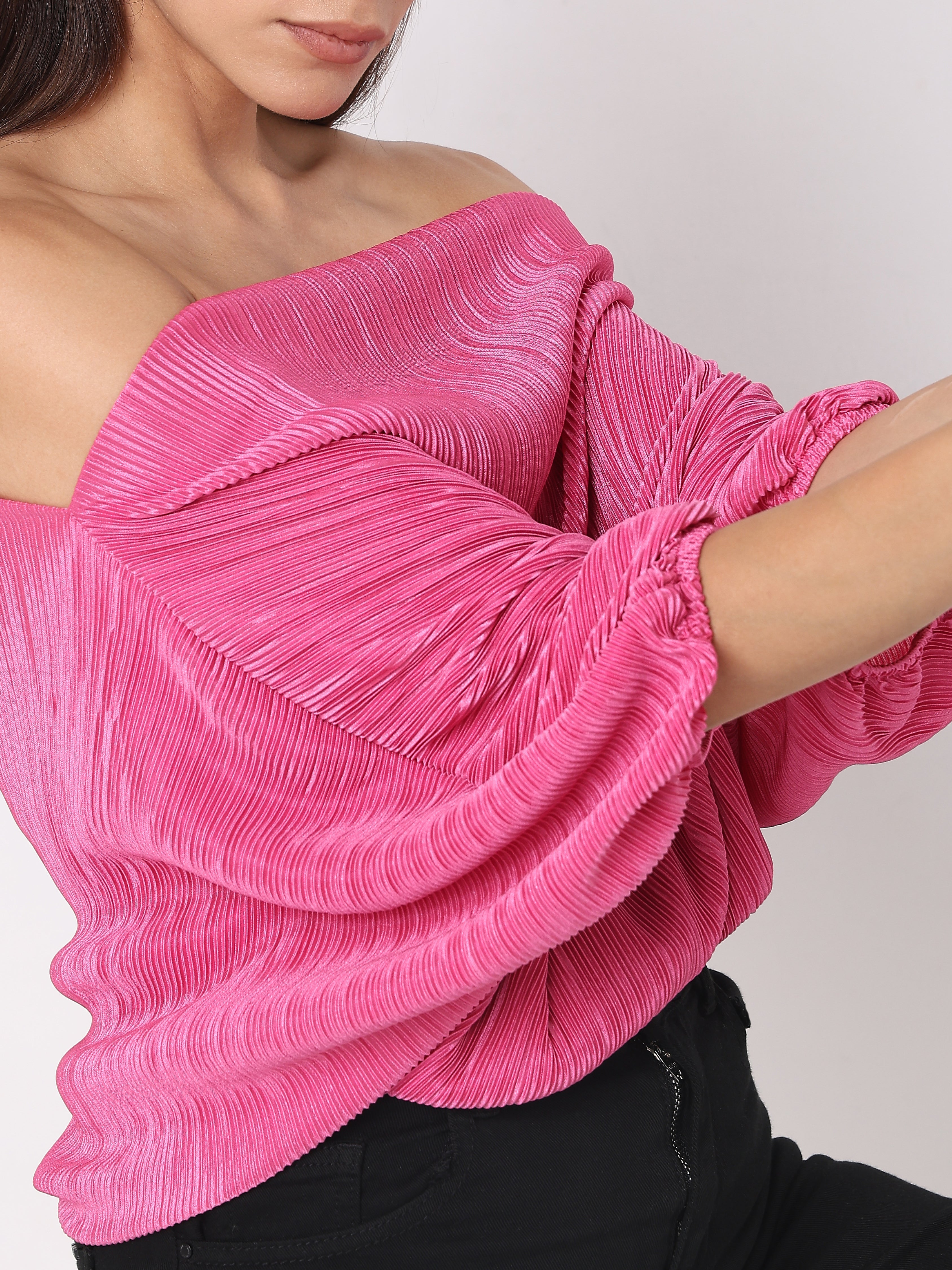 Pink Off-Shoulder Top