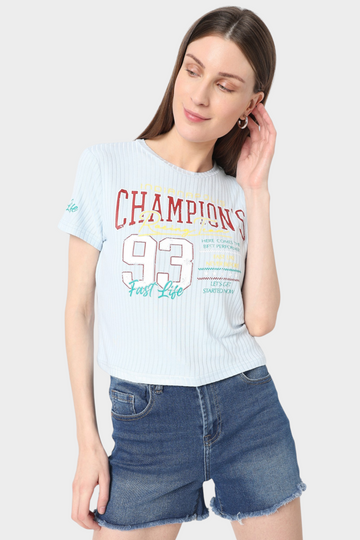 Light Blue Graphic T-Shirt