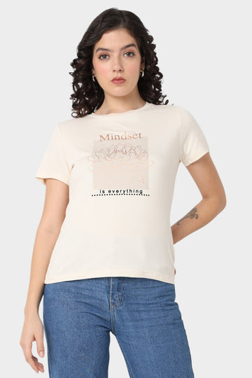 Cream Graphic T-Shirt