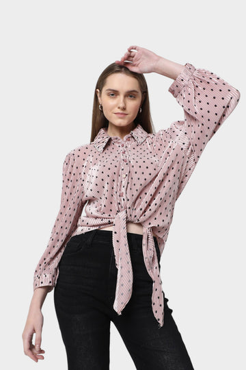 Pink Polka Dot Top