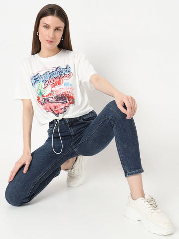 Women's Vintage Graphic Drawstring Hem Tee