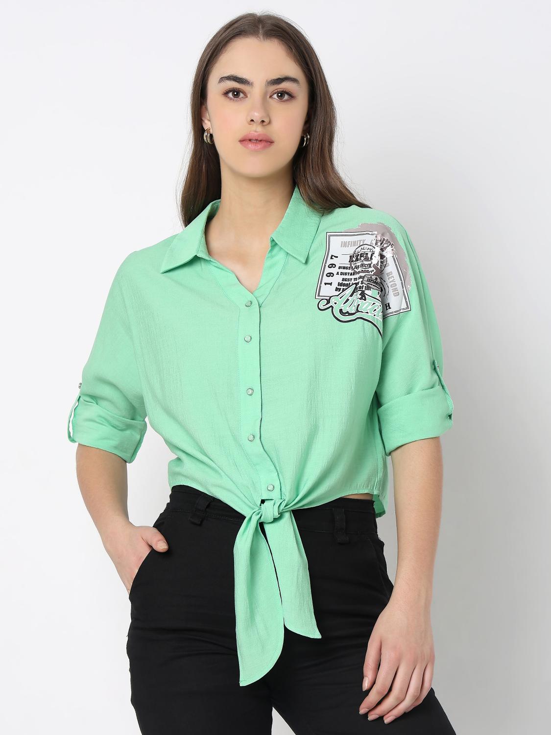 Mint Graphic Knot Shirt