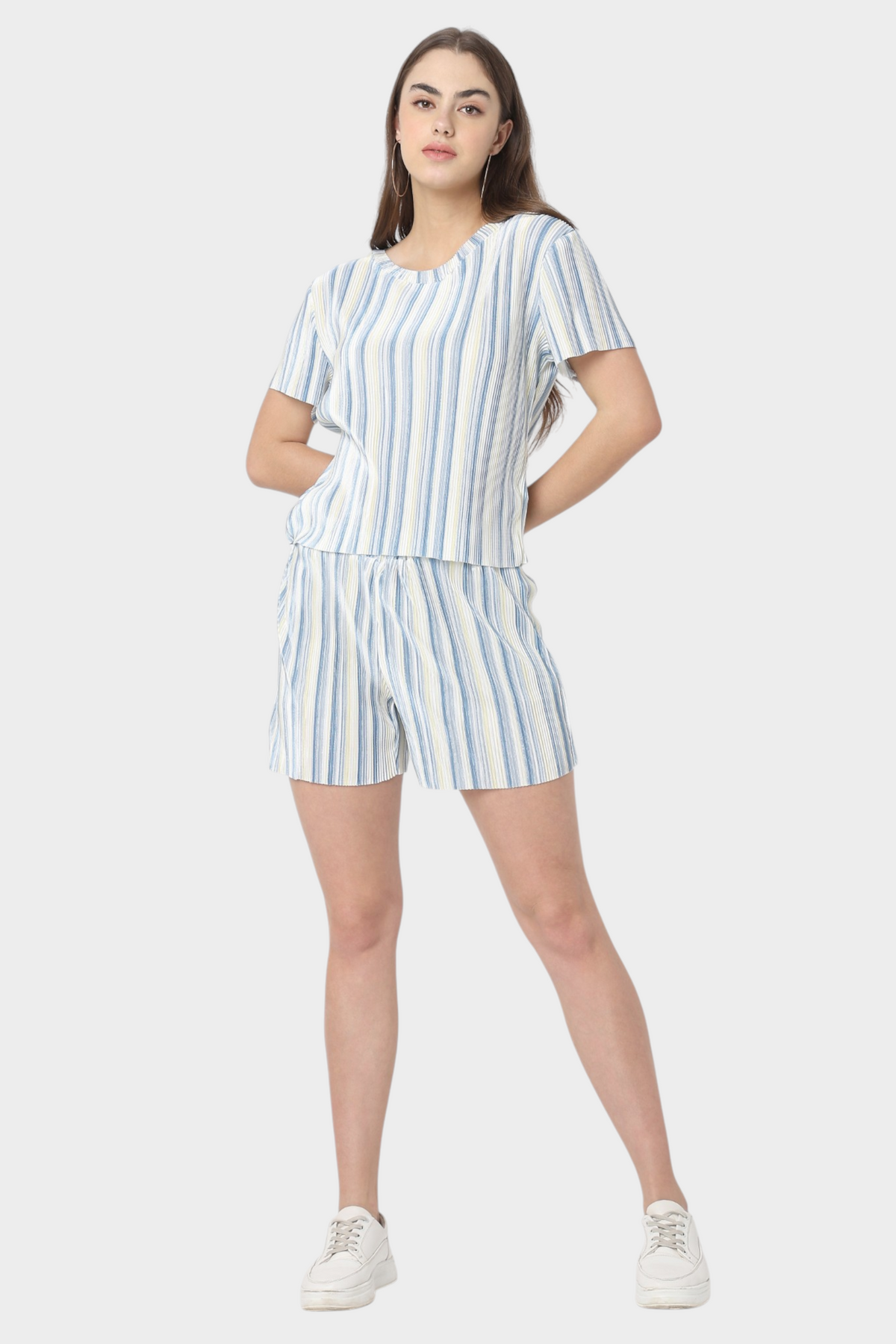 Striped Co-ord Set — Top and Shorts