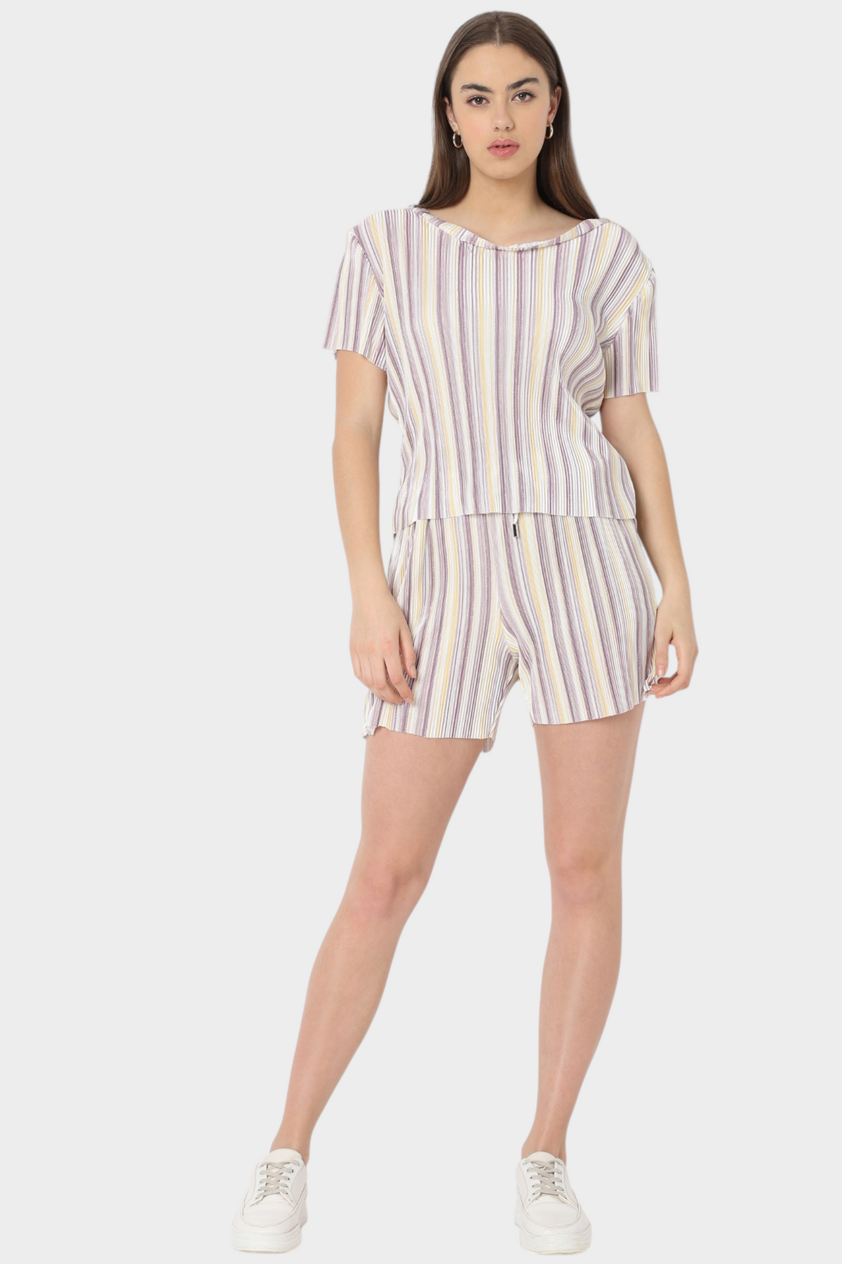 Striped Co-ord Set — Top and Shorts