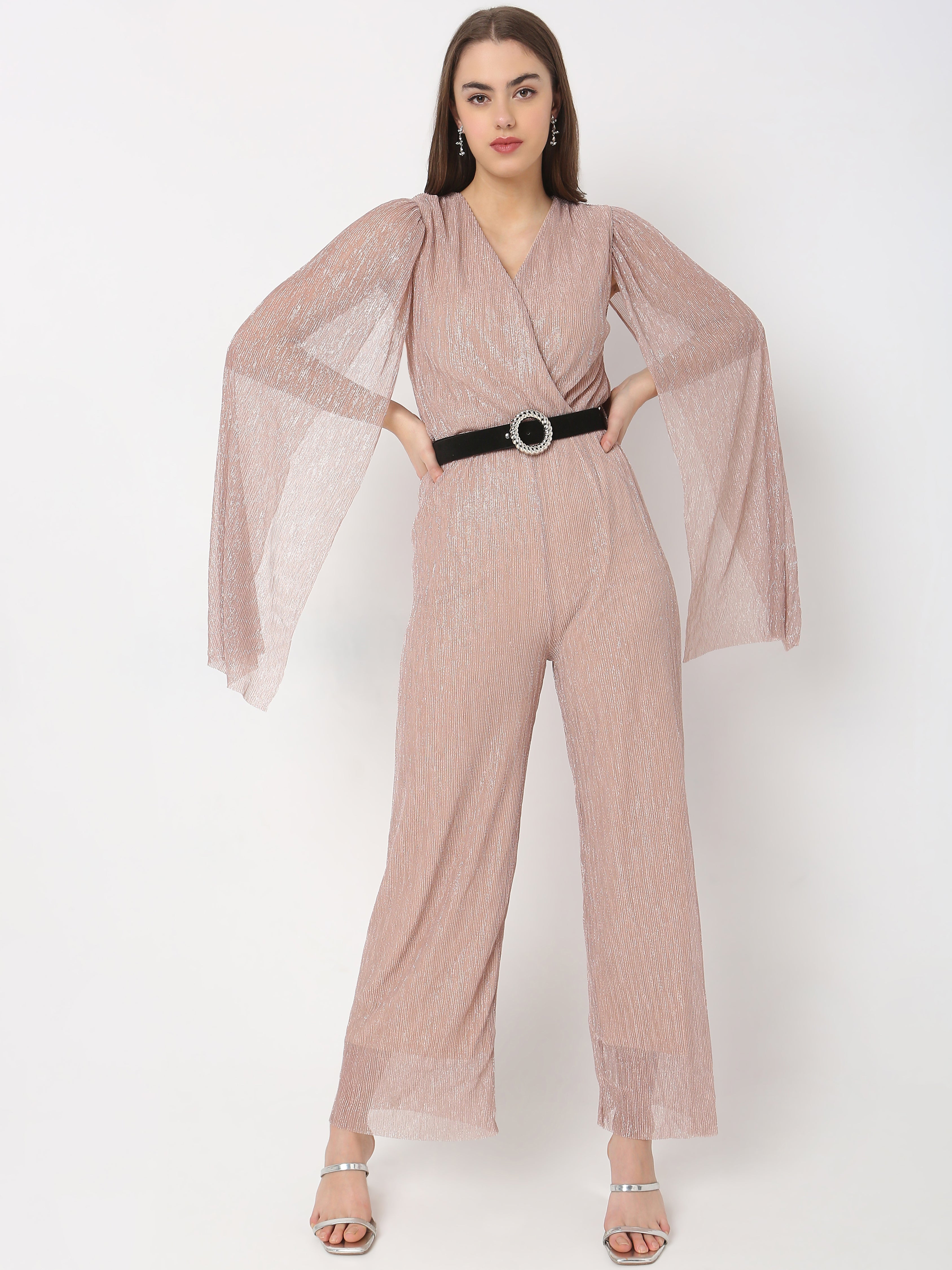 Women's Sheer Sleeve Jumpsuit