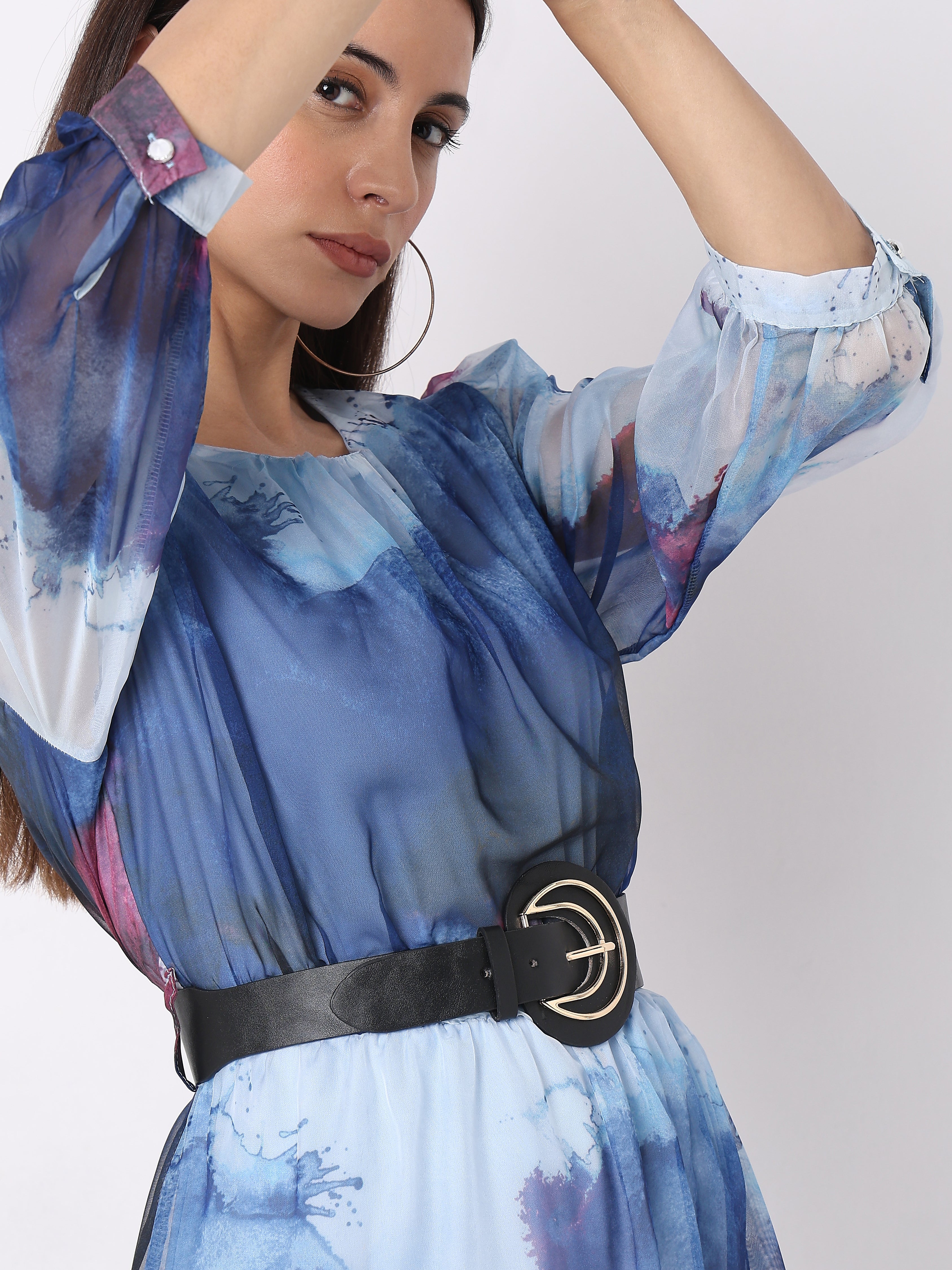 Women's Print Sheer Midi Dress