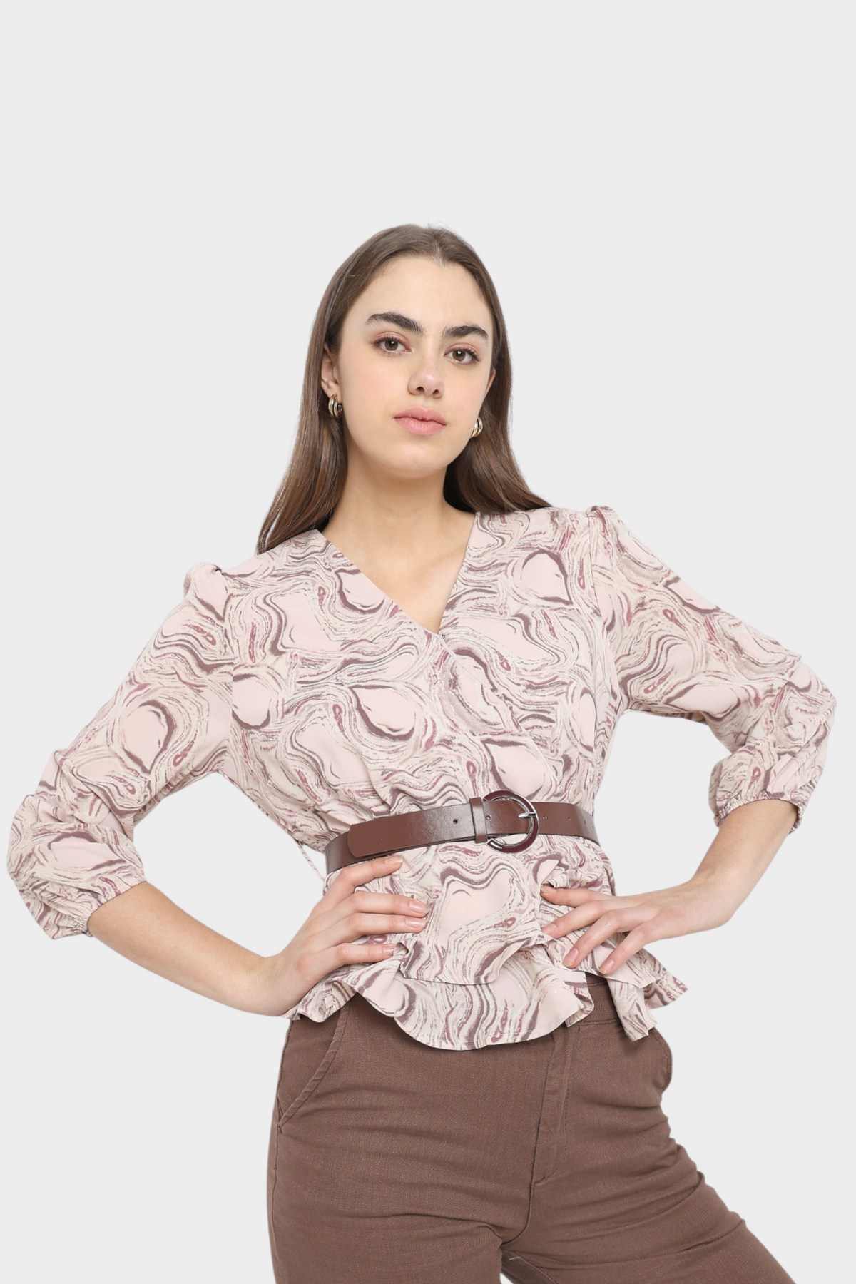 Printed Peplum Blouse