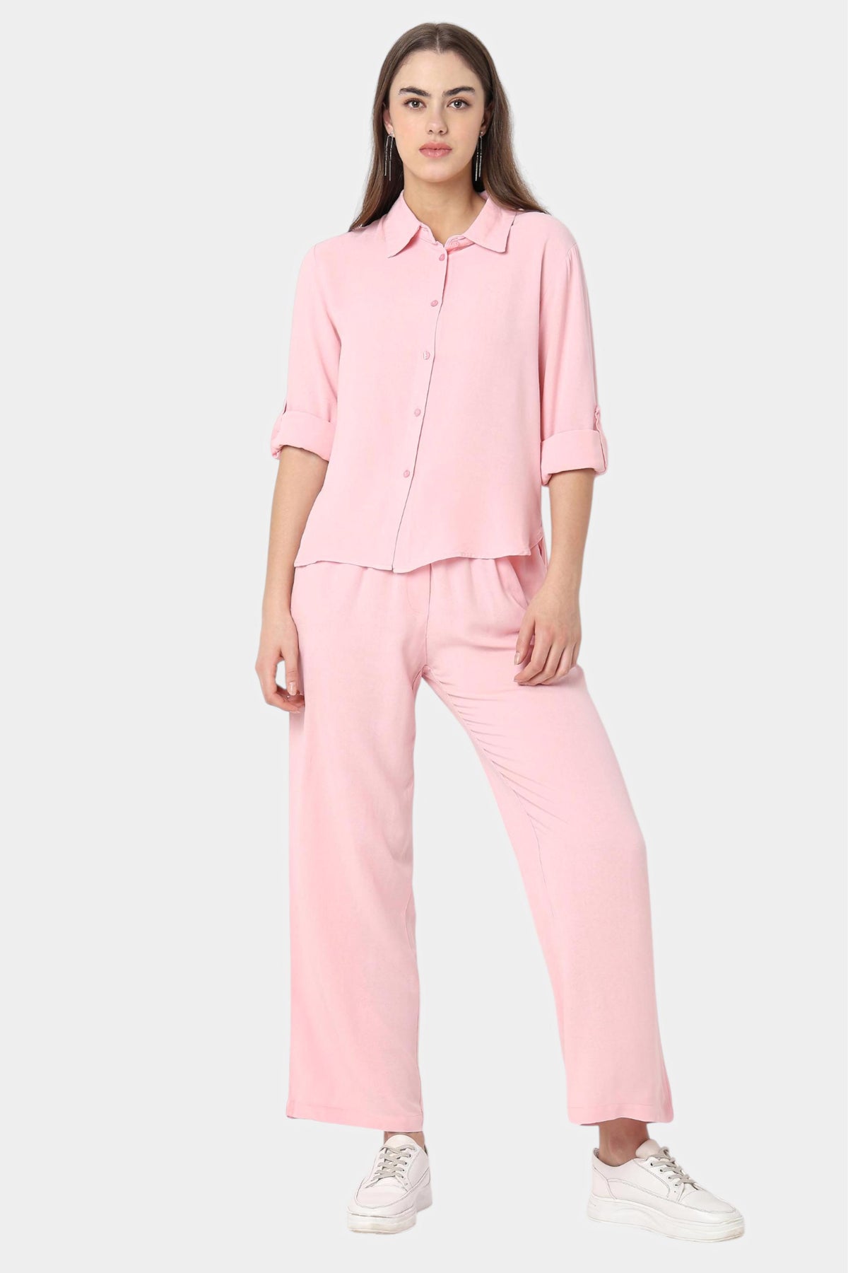 Shirt and Wide Leg Pants Co-ord Set