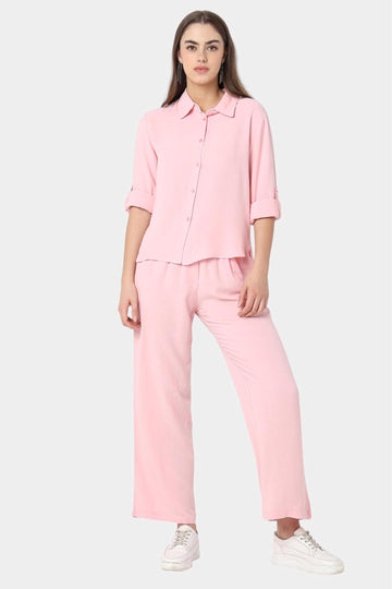 Shirt and Wide Leg Pants Co-ord Set