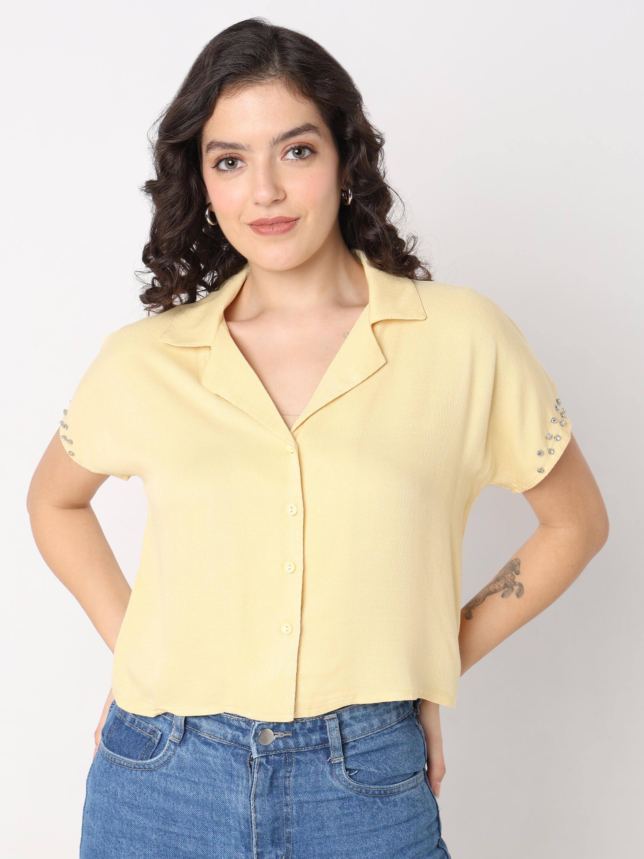 Embellished Crop Shirt