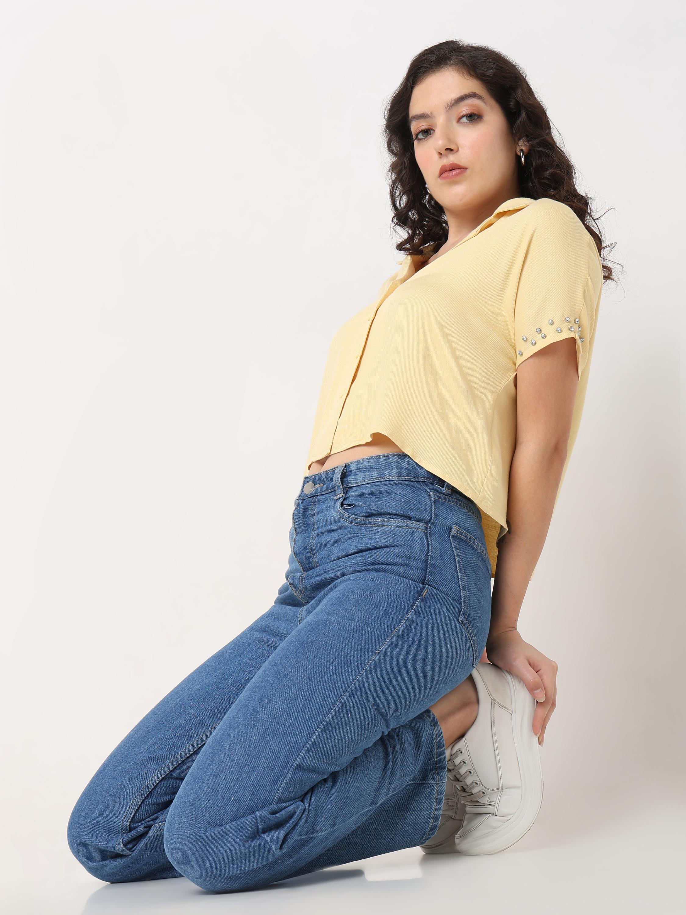 Embellished Crop Shirt