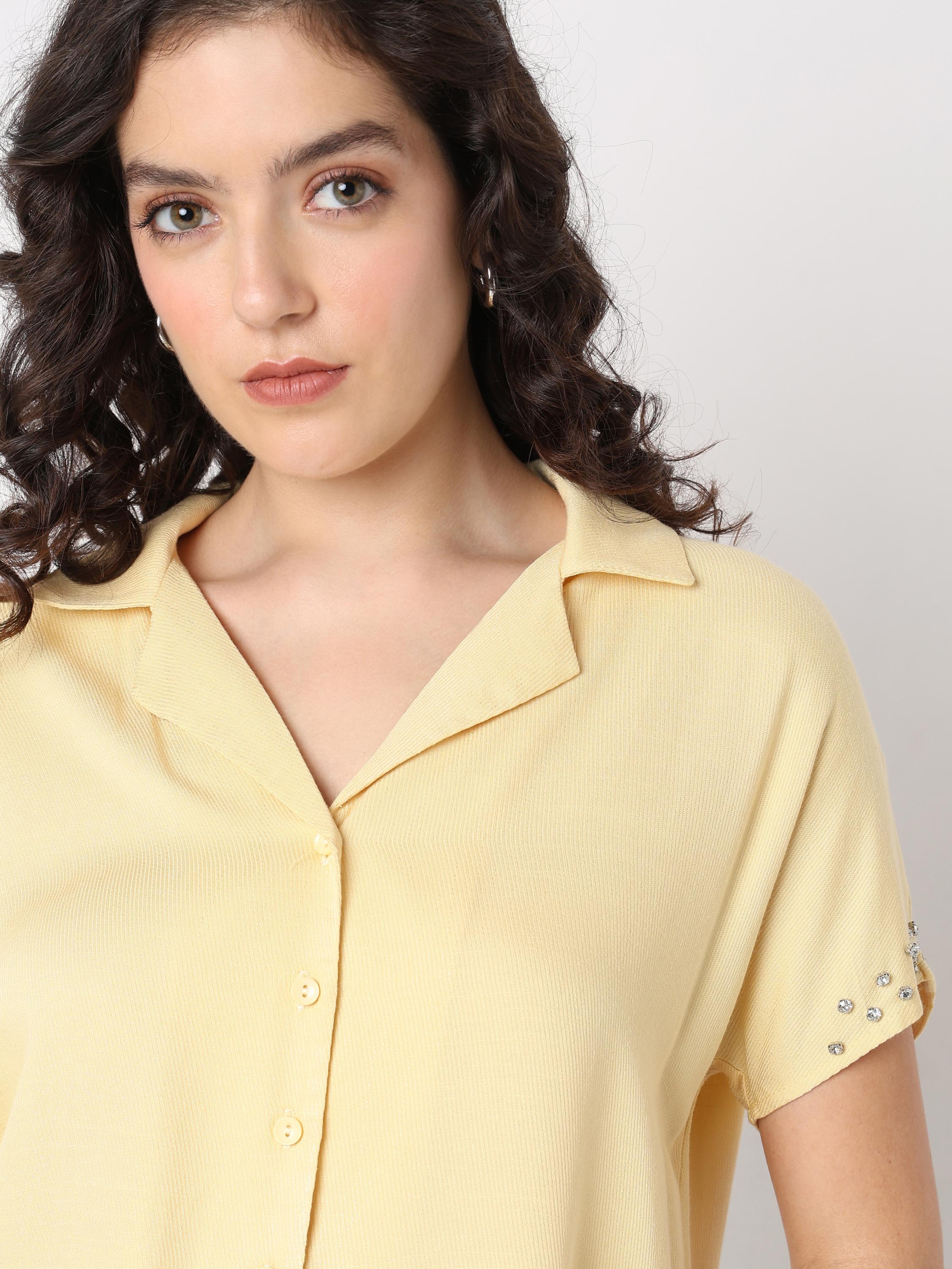 Embellished Crop Shirt