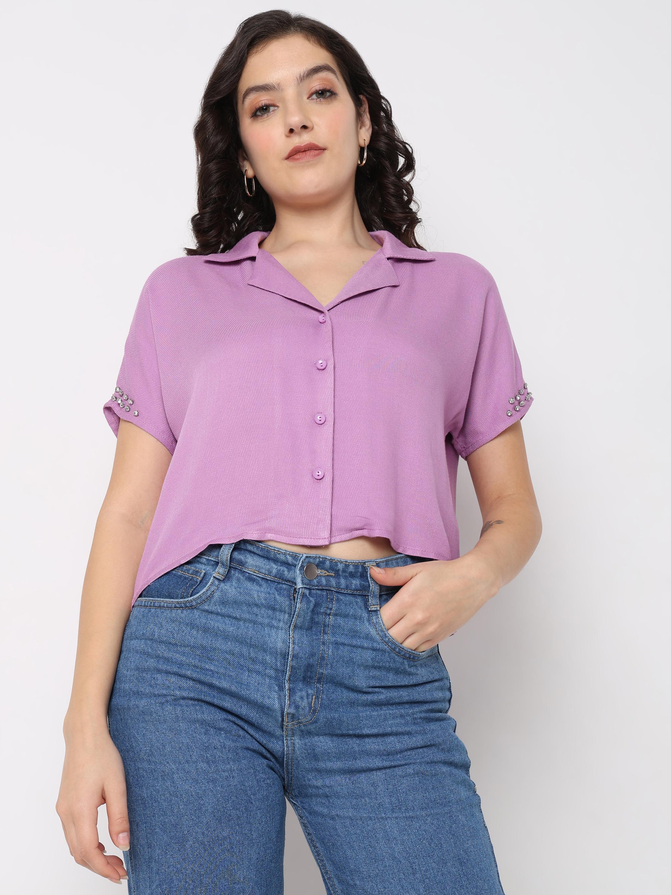 Embellished Crop Shirt
