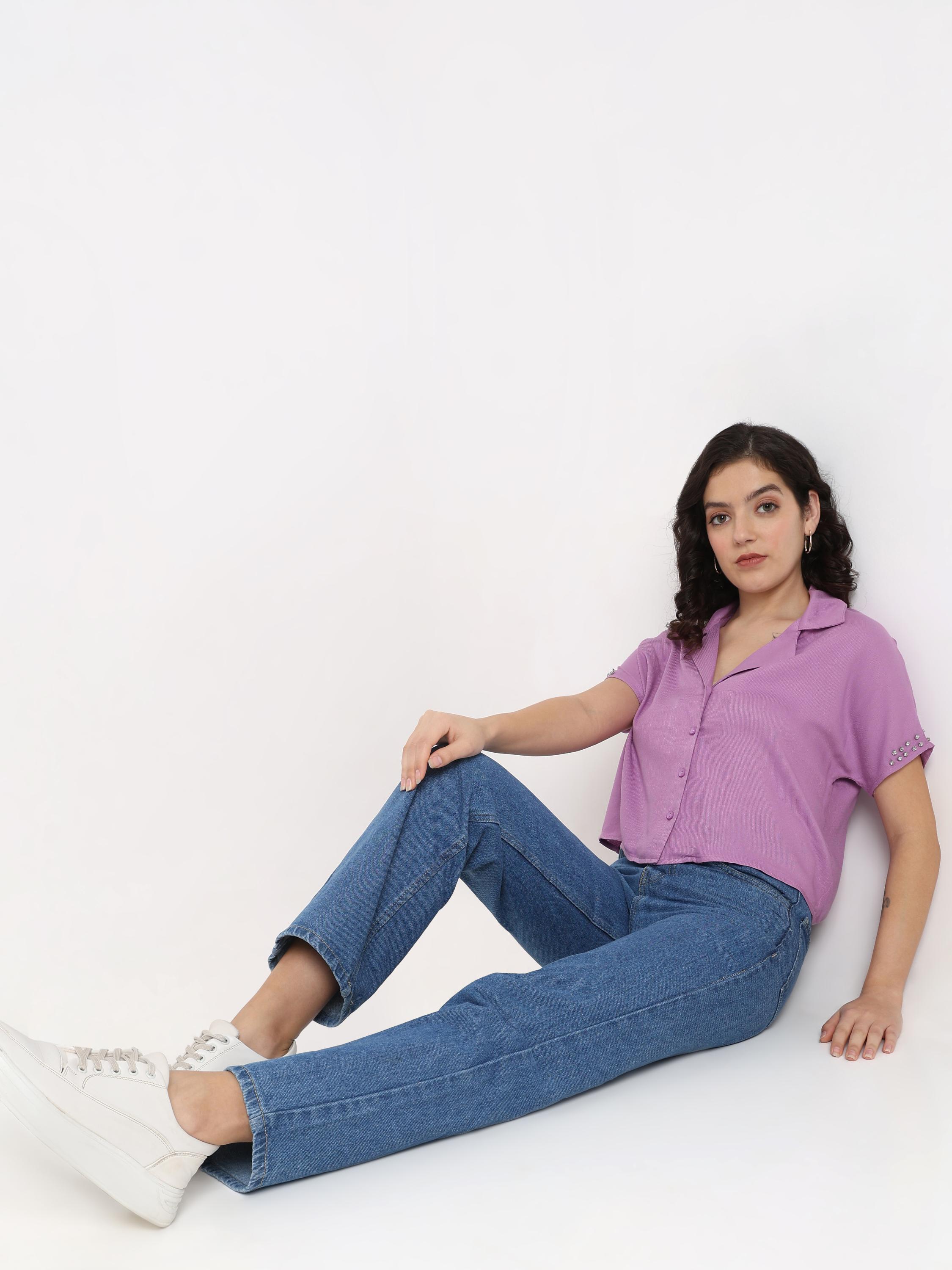 Embellished Crop Shirt