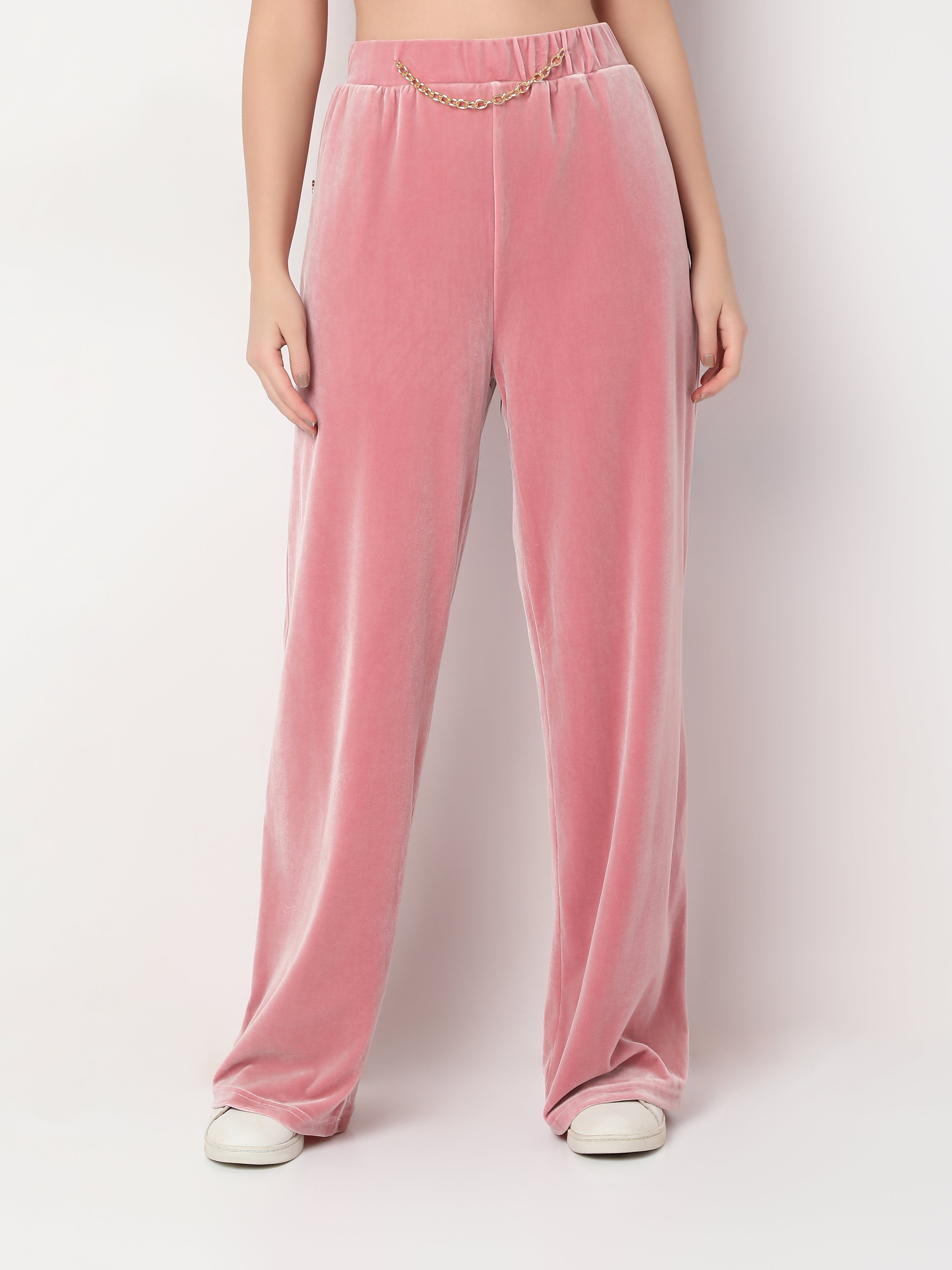 Women’s Velvet Lounge Co-Ord Set – Hooded Top with Wide Leg Pants