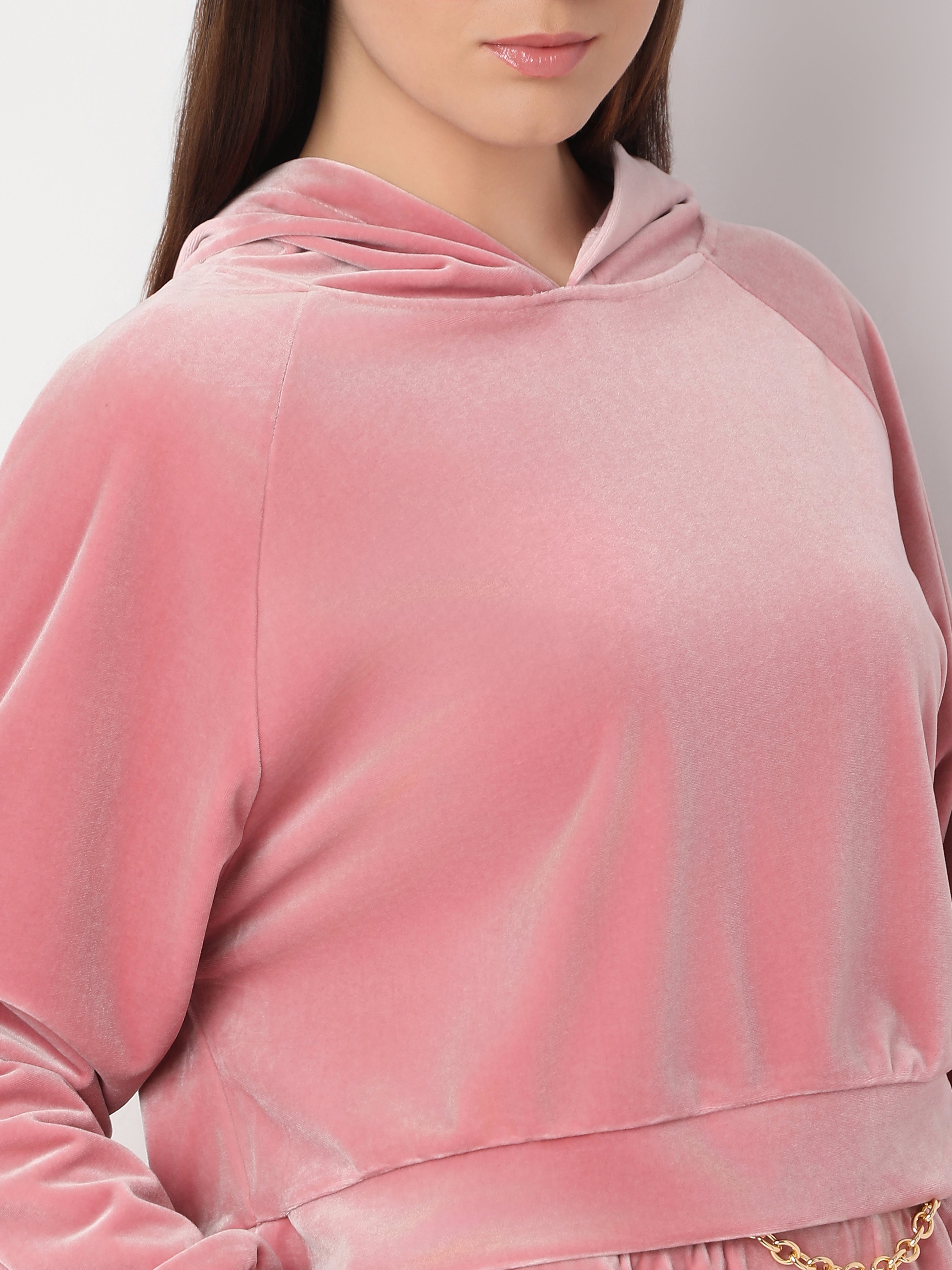 Women’s Velvet Lounge Co-Ord Set – Hooded Top with Wide Leg Pants