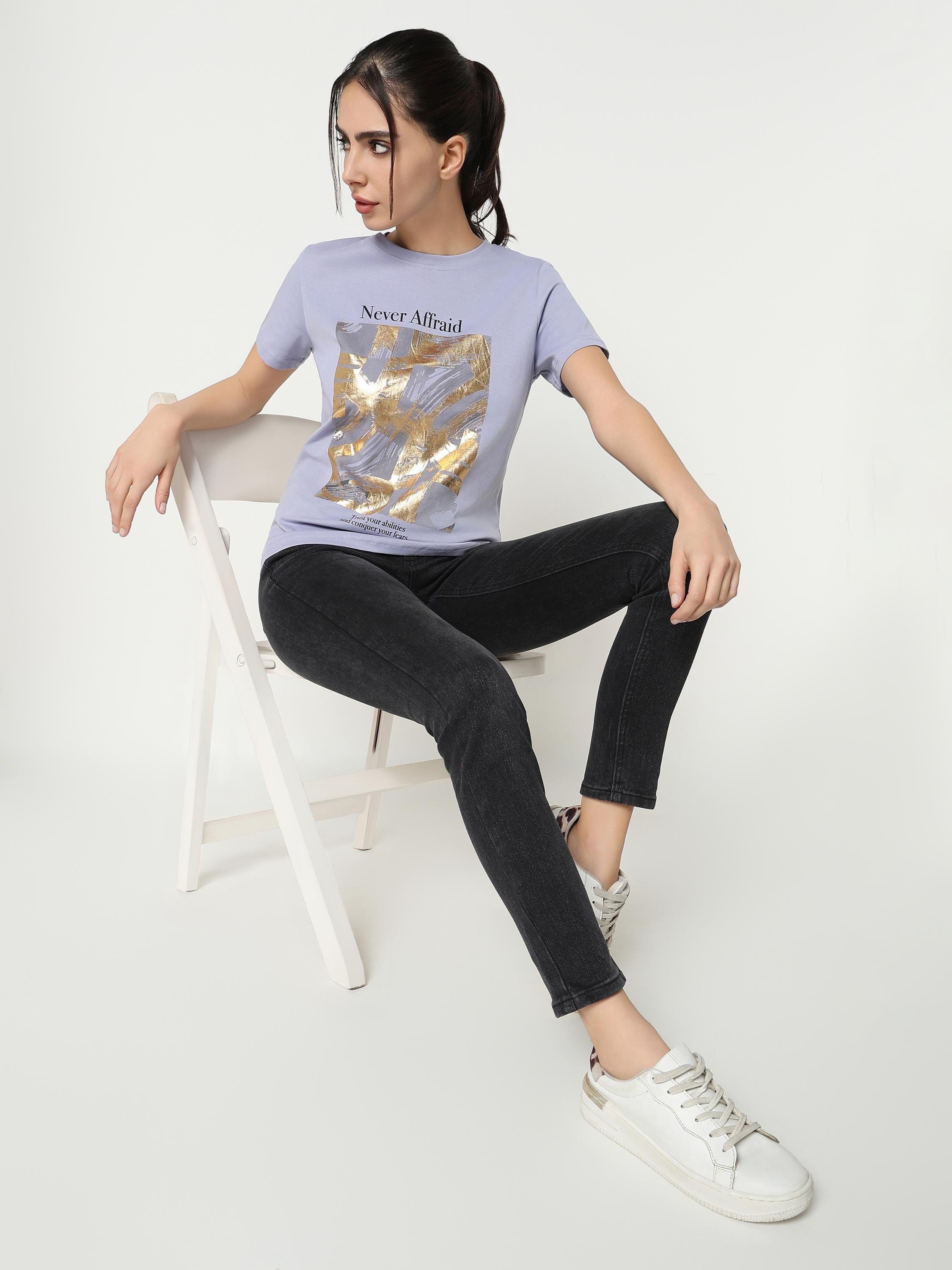 Lavender Foil Graphic T-Shirt